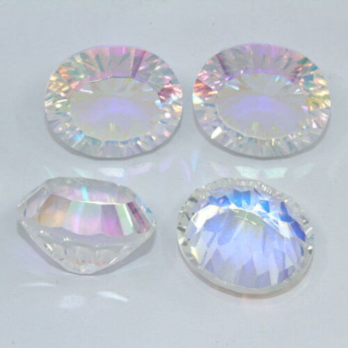 Opal White Quartz 12x10mm Oval Concave Cut 4 Pack Clearance
