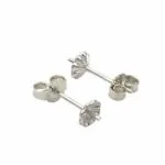 Sterling Silver 5mm Scalloped Cup with Peg Earring Studs