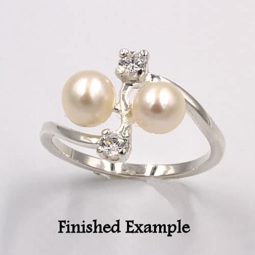 Double Pearl Accented Design Ring Mounting