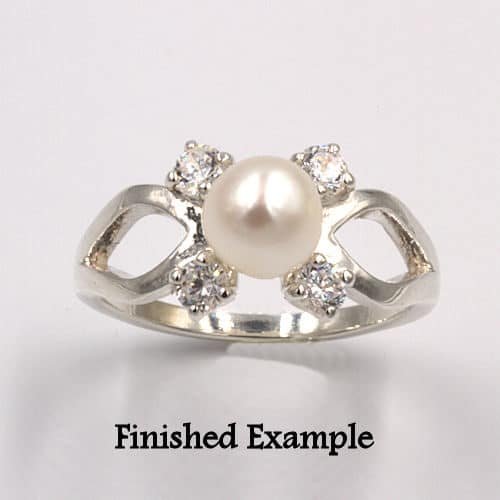 Pearl Split Shank Accented Ring Mounting