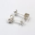 Sterling Silver 4mm Cup with Peg Earring Studs