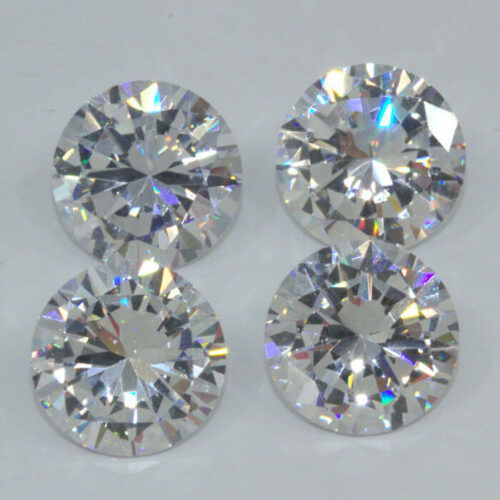 White Cubic Zirconia 10mm Round 4 Pack Clearance